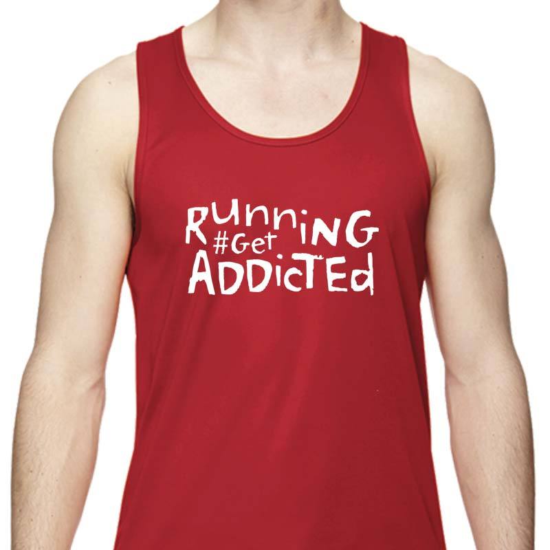 Men's Sports Tech Tank - "Running #Get Addicted"