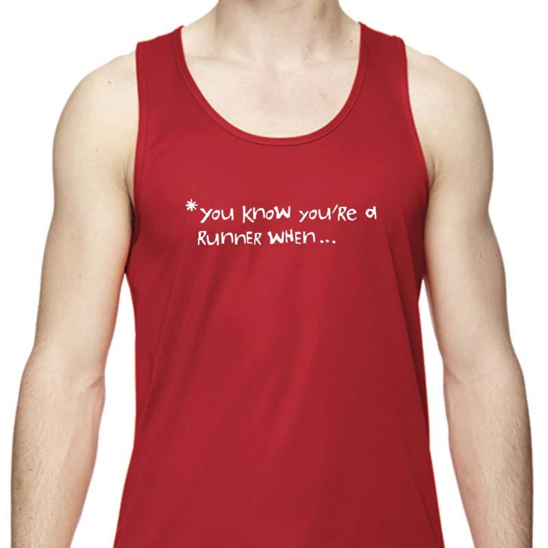 Men's Sports Tech Tank - "You Know You're A Runner When"