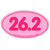 Car Magnet "26.2 Smooth Font" - Pink w/ Fuschia Imprint