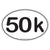 Large Oval Sticker "50K"