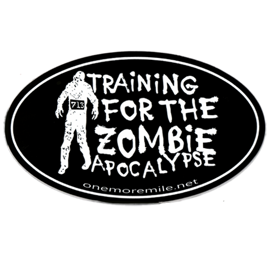 Car Magnet "Training For The Zombie Apocalypse" - Black w/ White Imprint