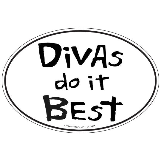 Large Oval Sticker "DIVAS DO IT BEST"