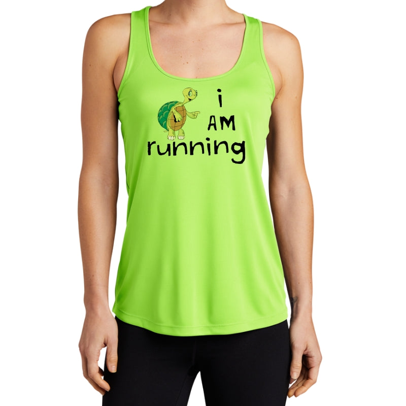 Women's Sports Tech Racerback Tank - "I Am Running"