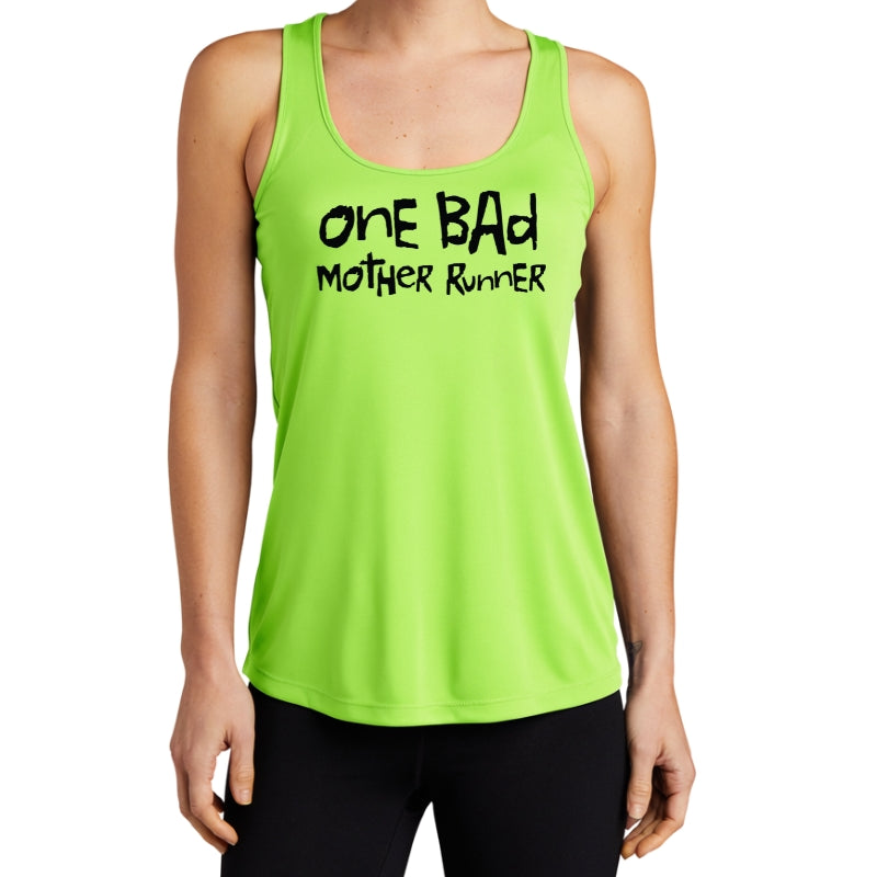 Women's Sports Tech Racerback Tank - "One Bad Mother Runner"