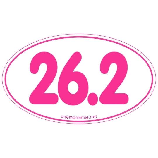 Car Magnet "26.2 Smooth Font" - Fuchsia Pink Imprint