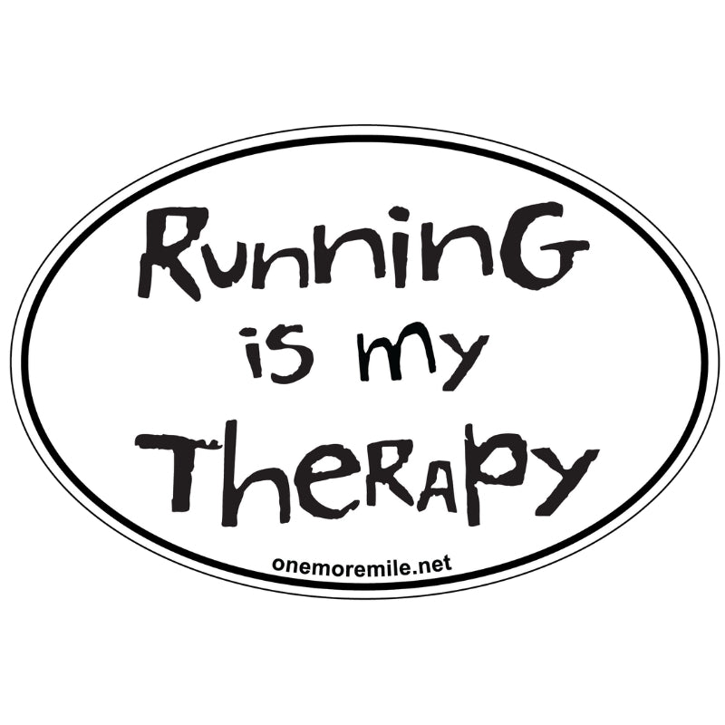 Large Oval Sticker "Running Is My Therapy"