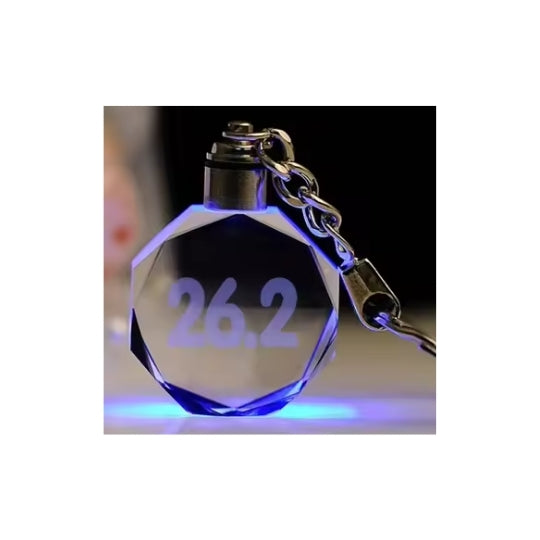 OMM's Crystal LED Light Keychains- "26.2"