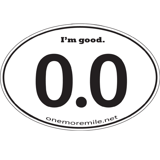 Large Oval Sticker "0.0  I'm Good"
