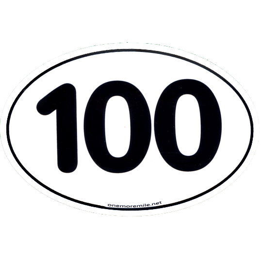 Large Oval Sticker "100"
