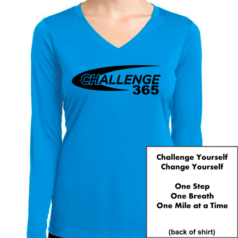 Coach Jenny's Challenge 365 Ladies Sports Tech Long Sleeve V