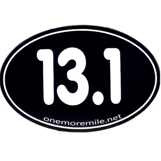 Large Oval Sticker "13.1 Smooth Font" - Black w/ White Imprint
