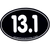 Large Oval Sticker "13.1 Smooth Font" - Black w/ White Imprint