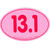 Large Oval Sticker "13.1 Smooth Font" - Pink w/ Fuschia Imprint