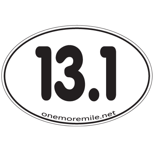 Large Oval Sticker "13.1 Smooth Font" - White w/ Black Imprint