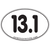 Large Oval Sticker "13.1 Smooth Font" - White w/ Black Imprint