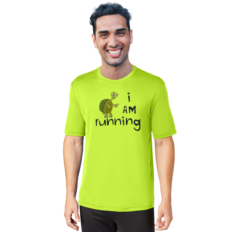 Men's Sports Tech Short Sleeve Crew - "I Am Running"