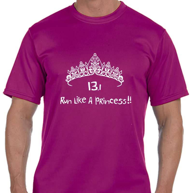 Men's Sports Tech Short Sleeve Crew - "13.1 Run Like A Princess"