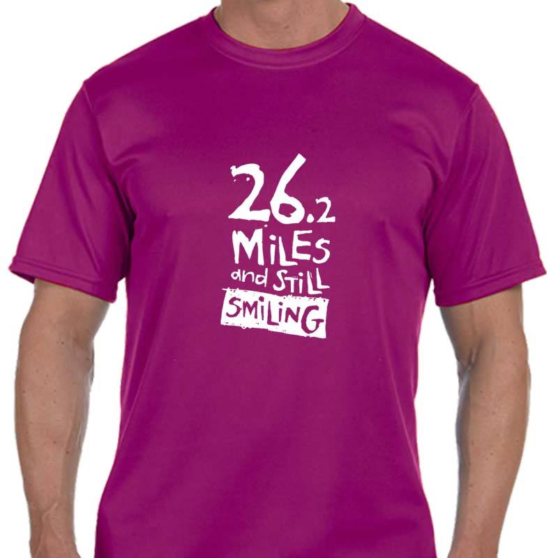 Men's Sports Tech Short Sleeve Crew - "26.2 Miles And Still Smiling"