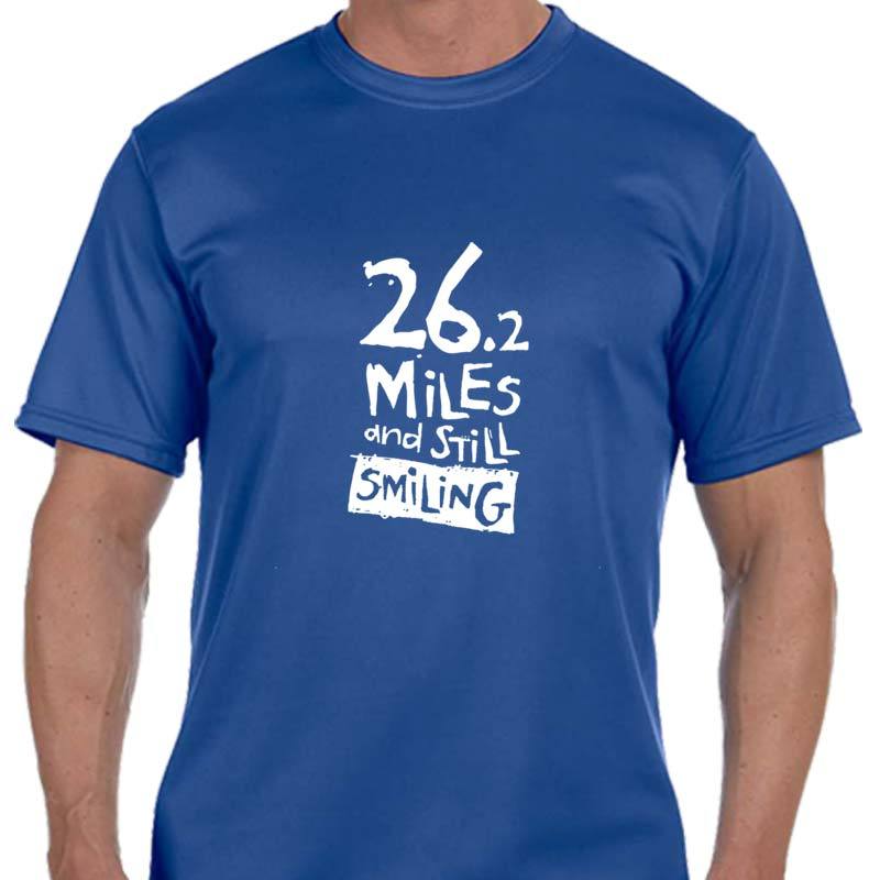 Men's Sports Tech Short Sleeve Crew - "26.2 Miles And Still Smiling"
