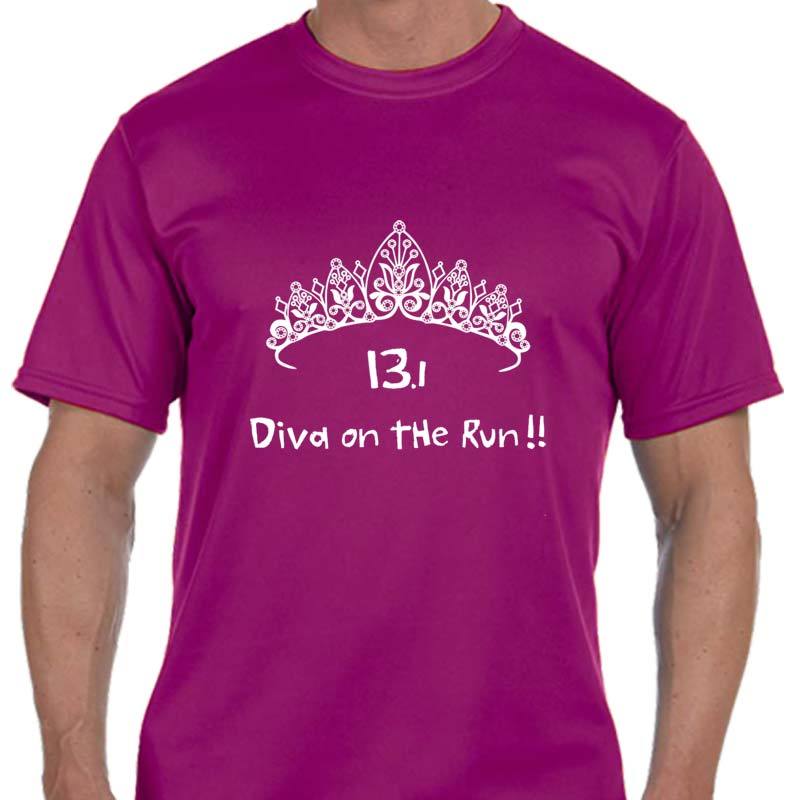 Men's Sports Tech Short Sleeve Crew - "13.1 Diva On The Run"