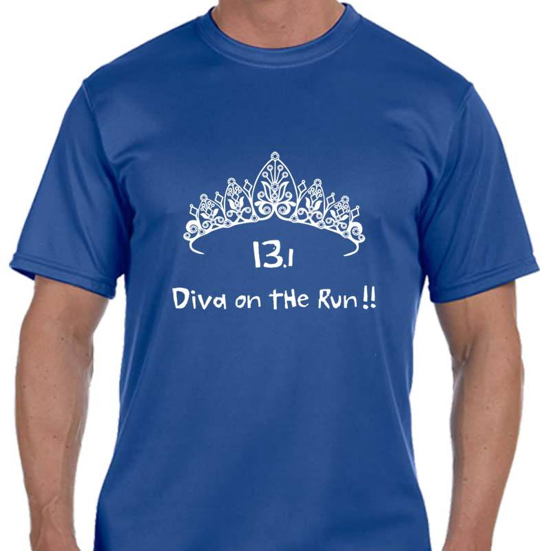 Men's Sports Tech Short Sleeve Crew - "13.1 Diva On The Run"