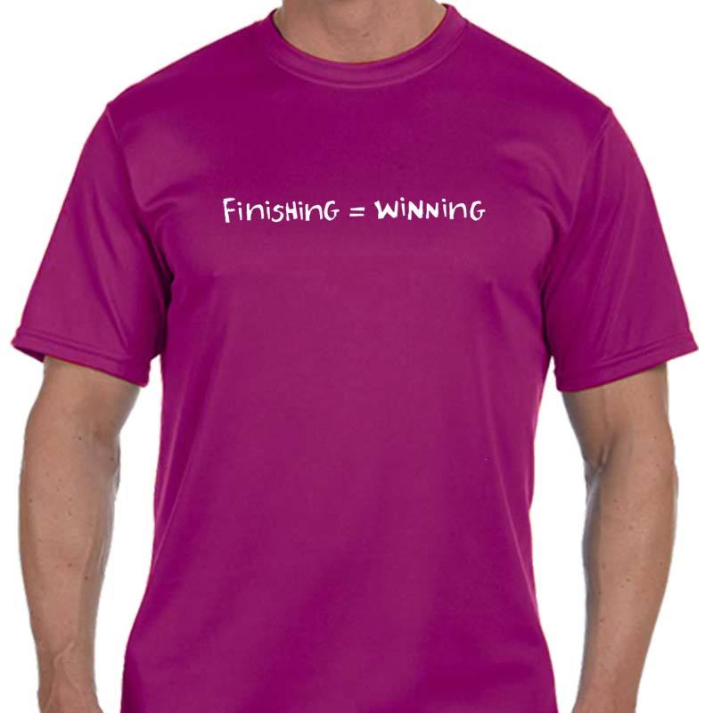 Men's Sports Tech Short Sleeve Crew - "Finishing = Winning"