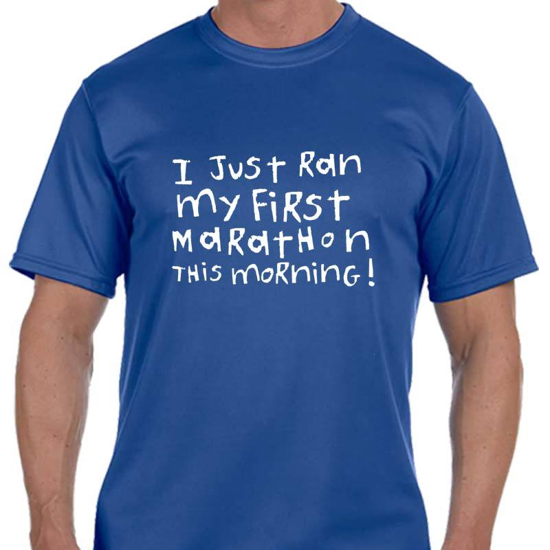 Men's Sports Tech Short Sleeve Crew - "First Marathon - Third Beer"