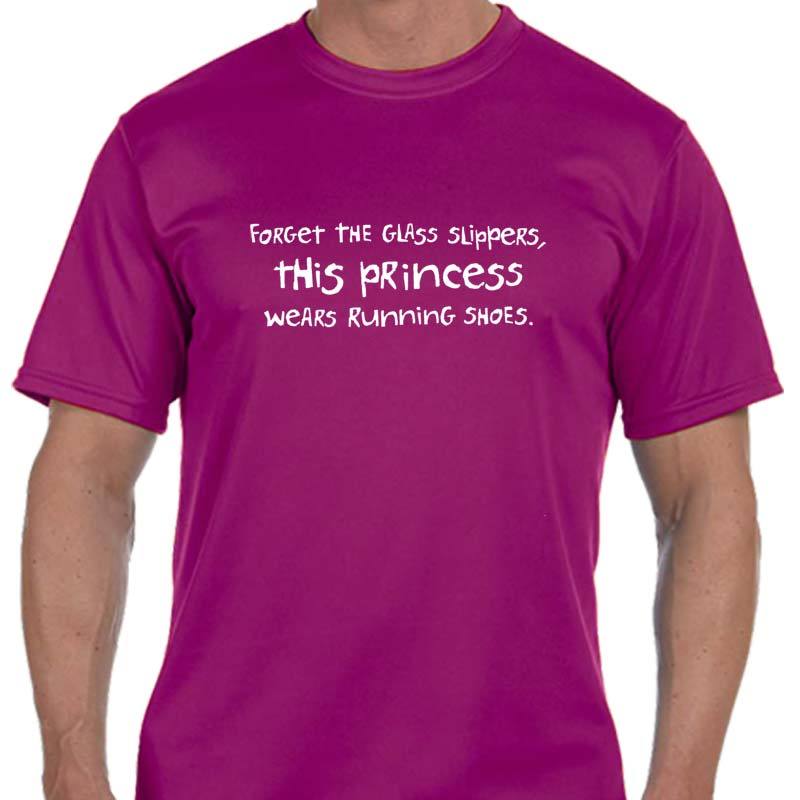 Men's Sports Tech Short Sleeve Crew - "Forget The Glass Slippers.  This Princess Wears Running Shoes"