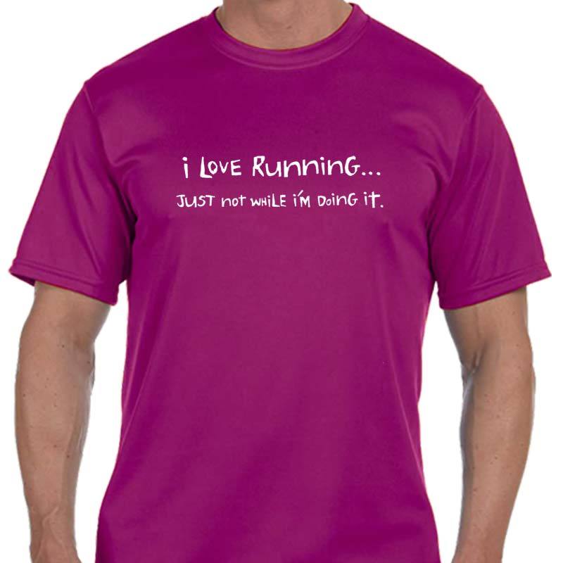 Men's Sports Short Sleeve Crew - Love Running, Not When I - One More Mile