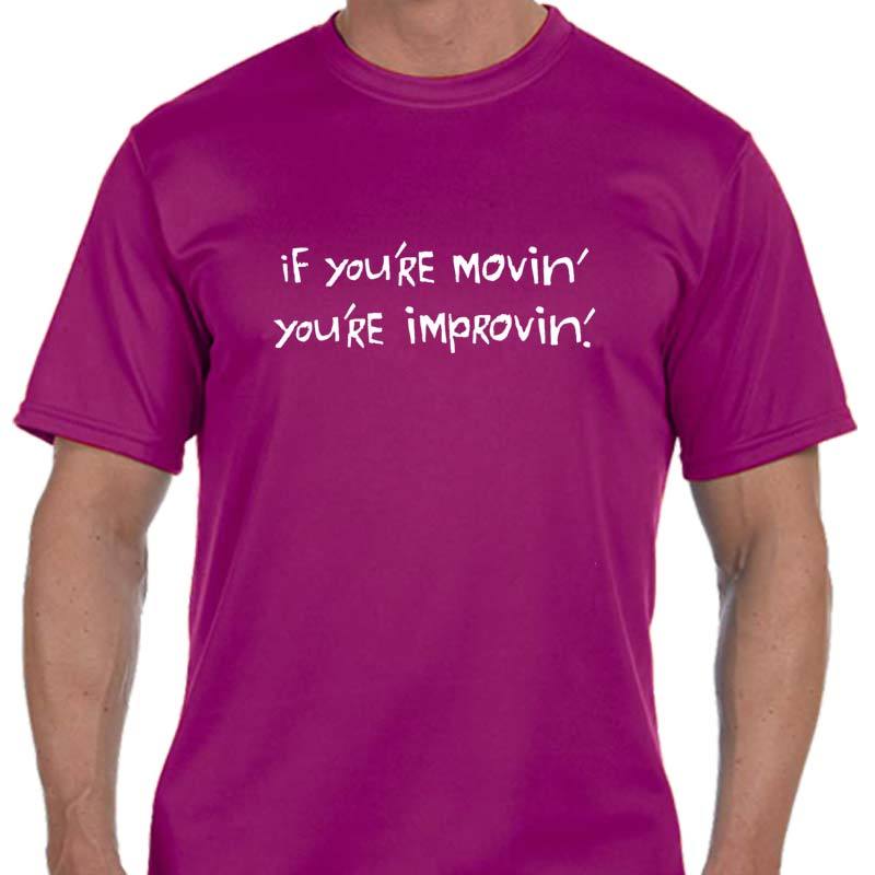 Men's Sports Tech Short Sleeve Crew - "If You're Movin' You're Improvin'"