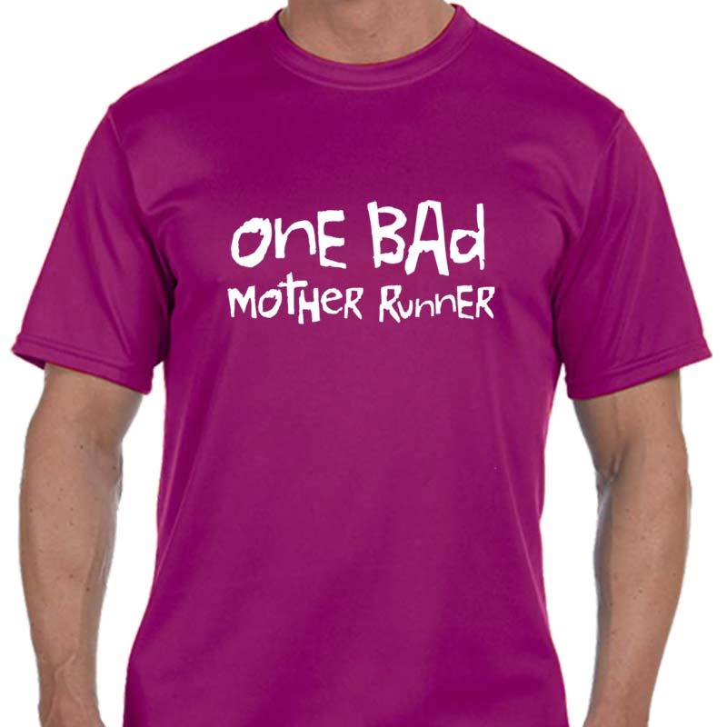 Men's Sports Tech Short Sleeve Crew - "One Bad Mother Runner"