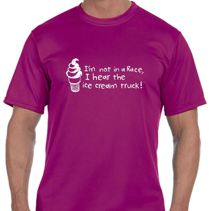 Men's Sports Tech Short Sleeve Crew - "I'm Not In A Race, I Hear The Ice Cream Truck!"
