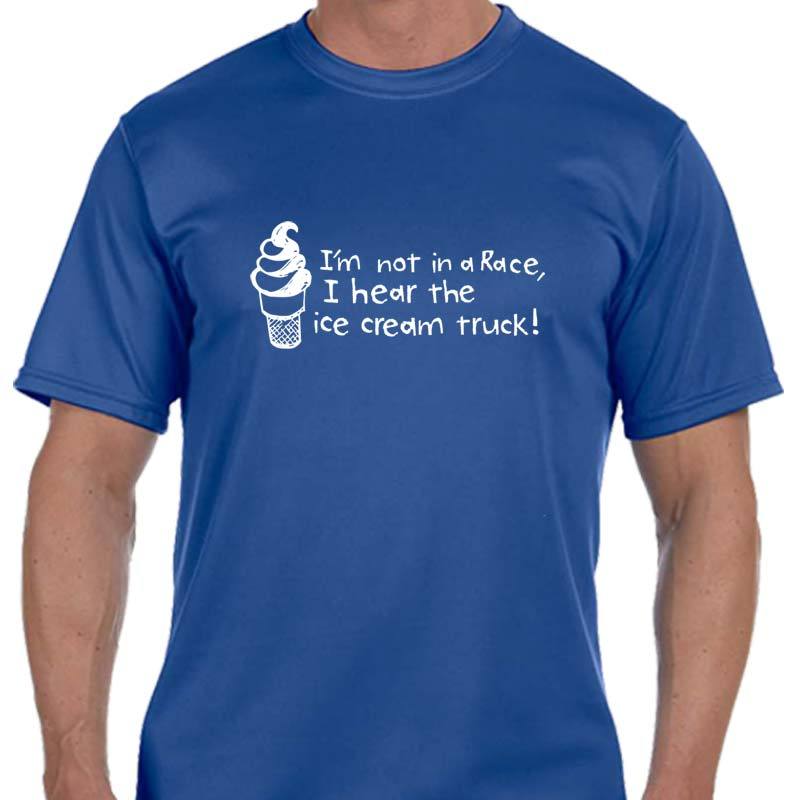 Men's Sports Tech Short Sleeve Crew - "I'm Not In A Race, I Hear The Ice Cream Truck!"