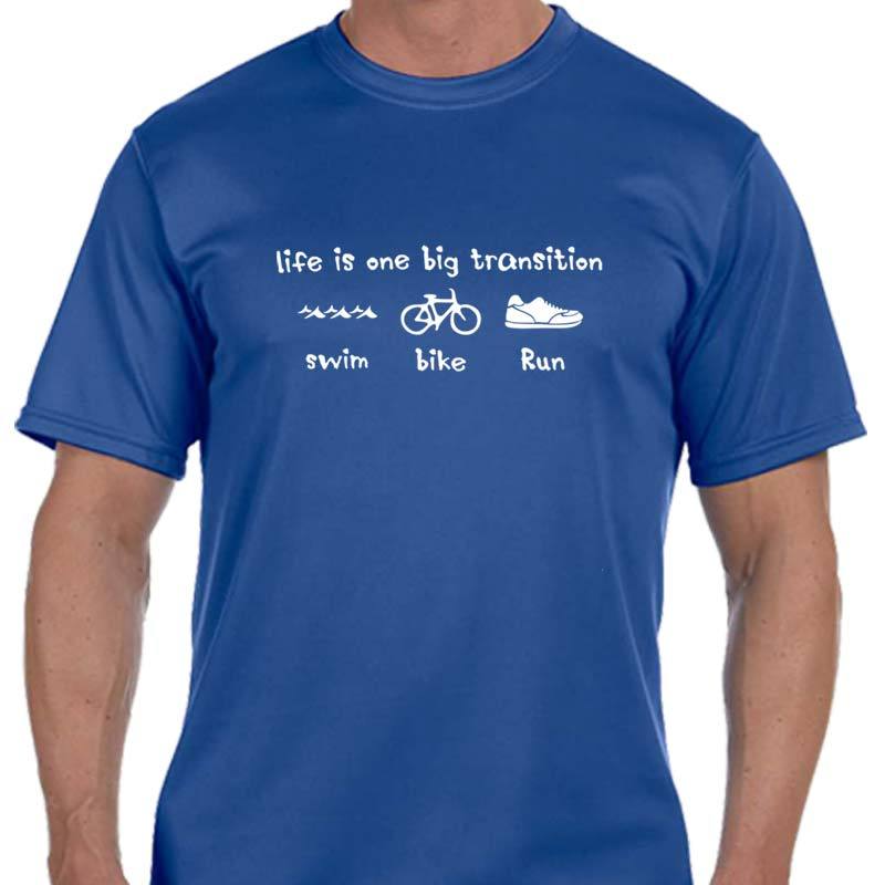 Men's Sports Tech Short Sleeve Crew - "Life Is One Big Transition"