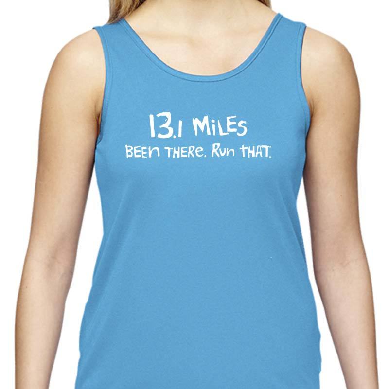 Ladies Sports Tech Tank Crew - "13.1 Miles: Been There. Run That."