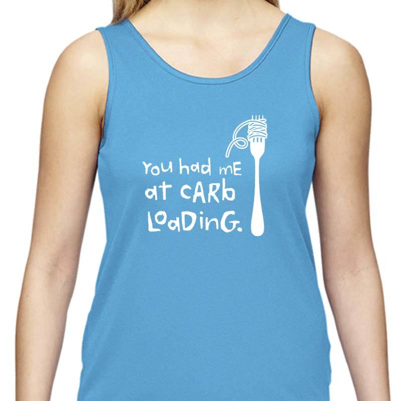 Ladies Sports Tech Tank Crew - "You Had Me At Carb Loading"