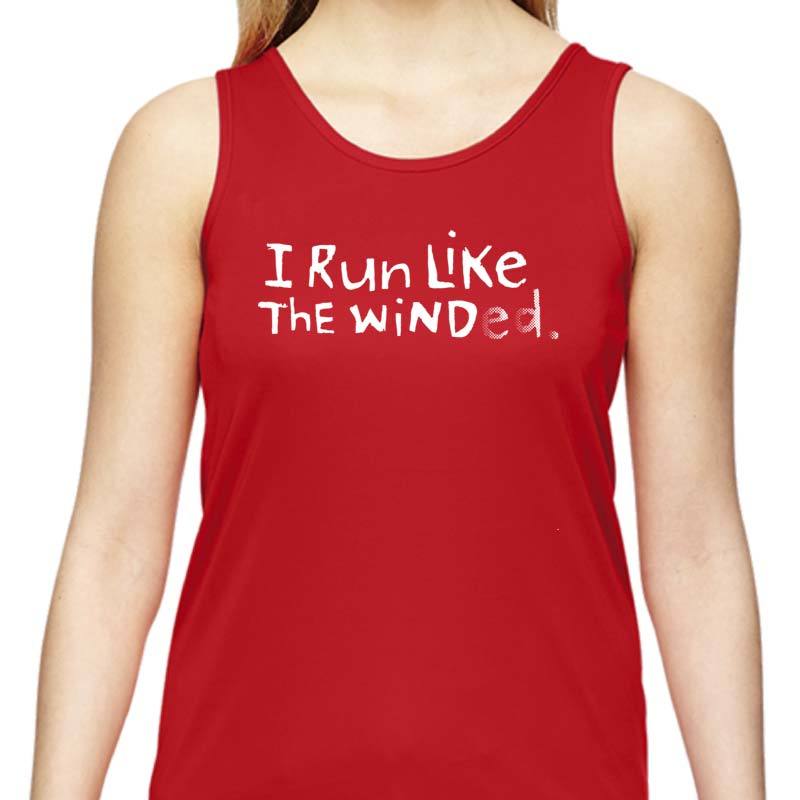Women's Sports Tech Tank Crew - "I Run Like The Winded"