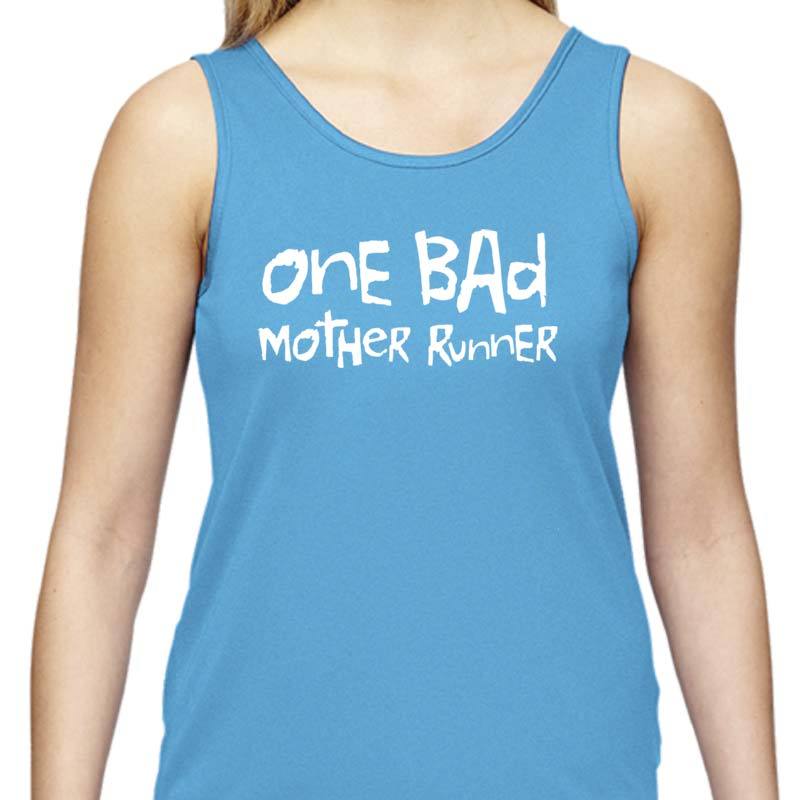 Ladies Sports Tech Tank Crew - "One Bad Mother Runner"