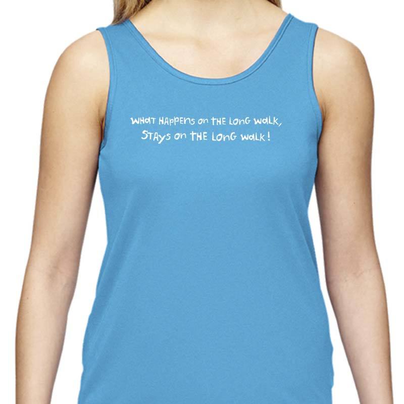 Ladies Sports Tech Tank Crew - "What Happens On The Long Walk, Stays On The Long Walk"