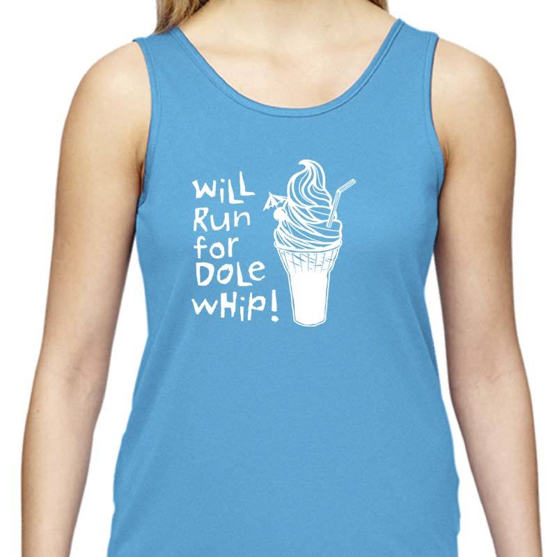 Ladies Sports Tech Tank Crew - "Will Run For Dole Whip"