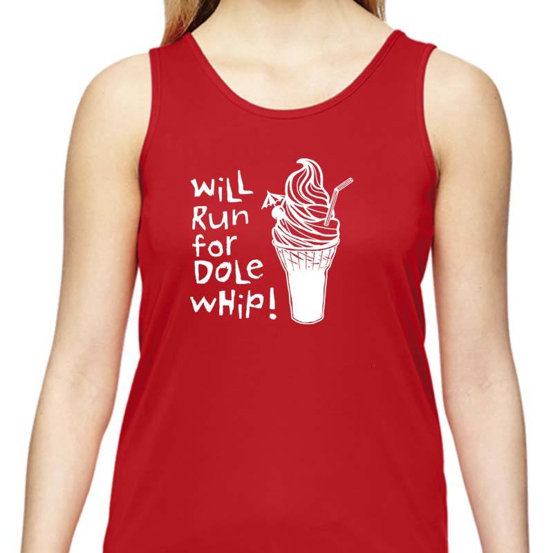 Ladies Sports Tech Tank Crew - "Will Run For Dole Whip"