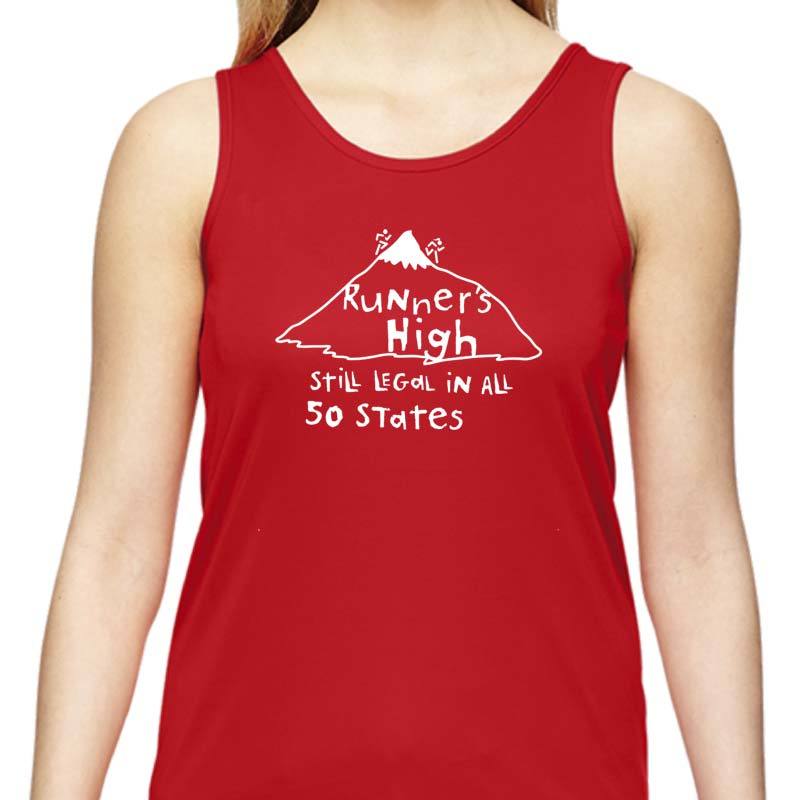 Ladies Sports Tech Tank Crew - "Runner's High"