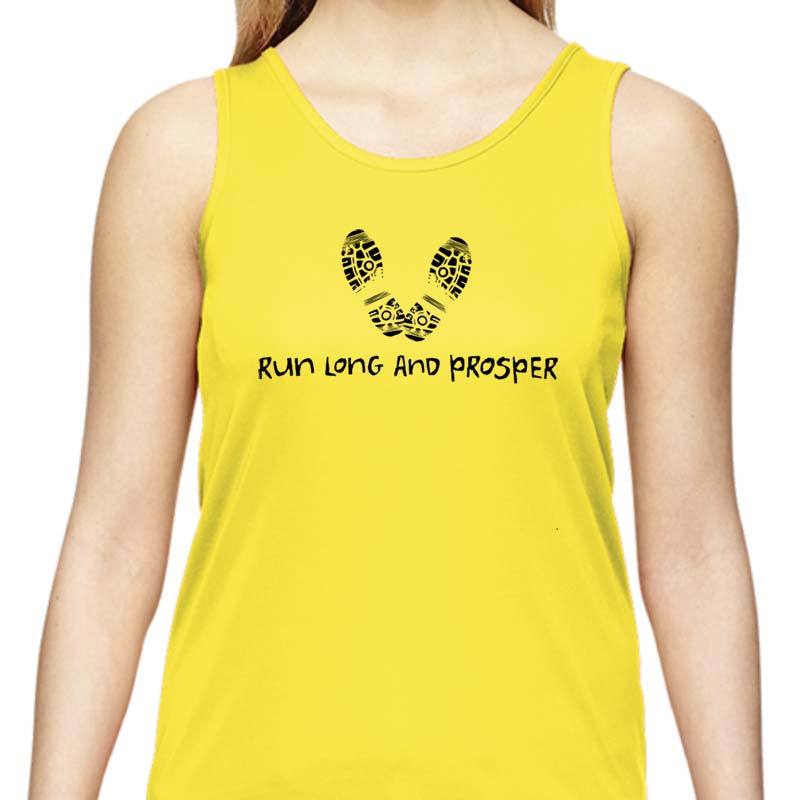 Ladies Sports Tech Tank Crew - "Run Long And Prosper"