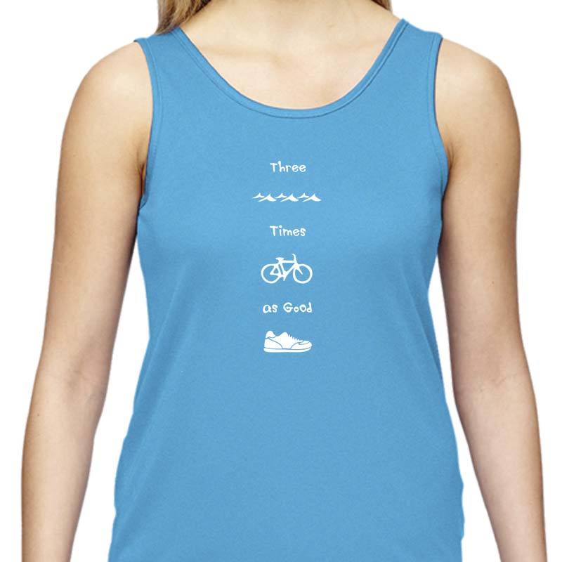Ladies Sports Tech Tank Crew - "Three Times As Good"