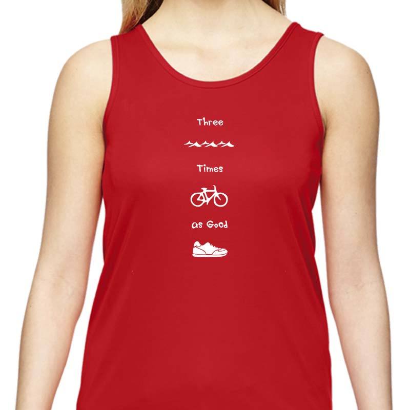 Ladies Sports Tech Tank Crew - "Three Times As Good"