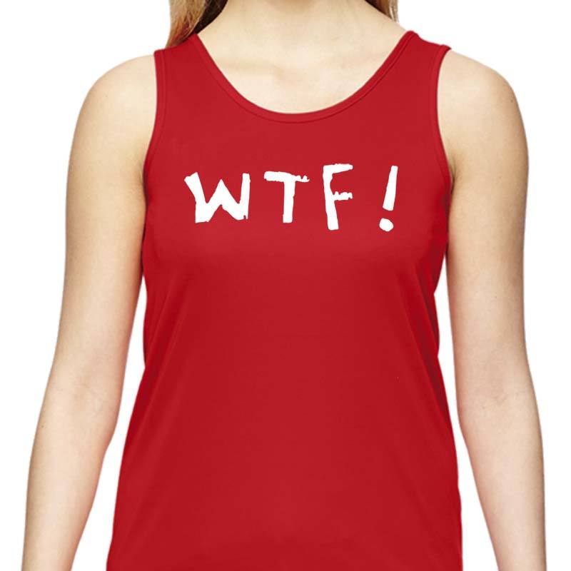 Ladies Sports Tech Tank Crew - "WTF (Where's The Finish?)"