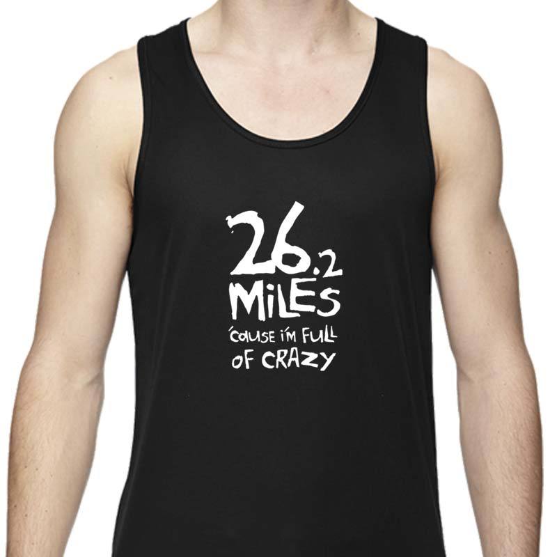 Men's Sports Tech Tank - "26.2 'Cause I'm Full Of Crazy"
