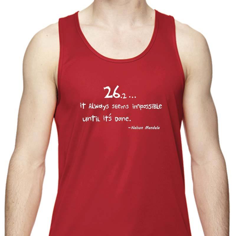 Men's Sports Tech Tank - "26.2 ... It Always Seems Impossible Until It's Done"