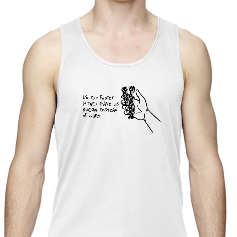 Men's Sports Tech Tank - "I'd Run Faster If They Gave Us Bacon Instead Of Water"