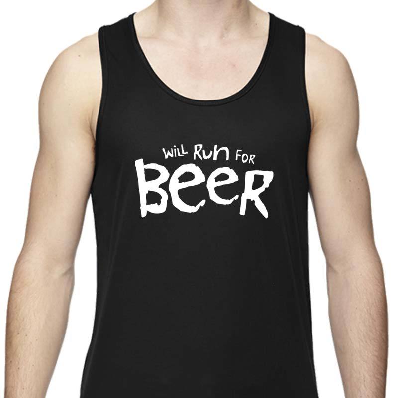 Men's Sports Tech Tank - "Will Run For Beer"